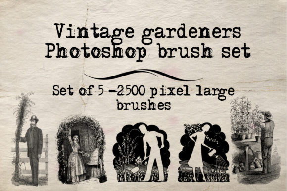 Download Vintage Gardeners Photoshop Brush Set - Brush set Collection