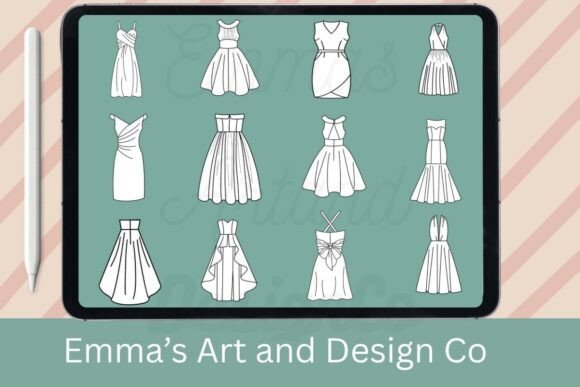 Download 12 Dresses Procreate Brush Set - Brush set Collection