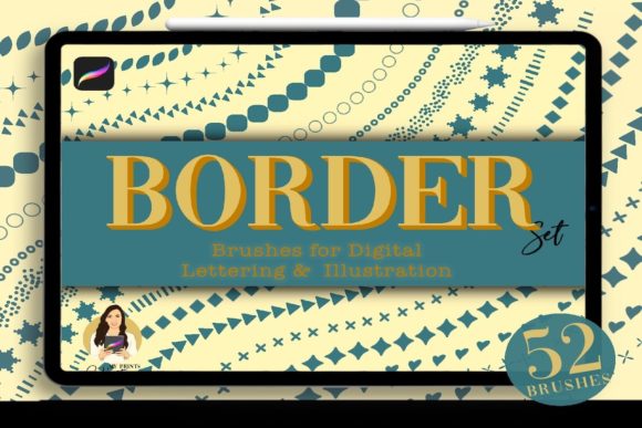 Download Border Procreate Brush Set | 52 Brushes - Brush set Collection