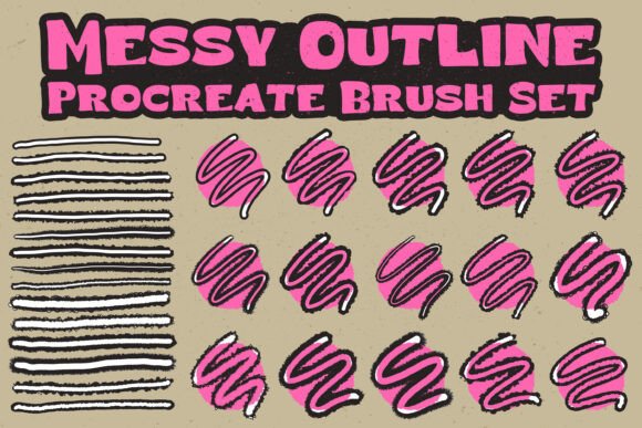 Download Procreate Messy Outlines Brush Set - Brush set Collection