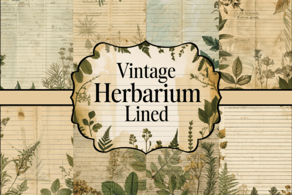 Download Vintage Herbarium Lined Paper - Vintage Collection