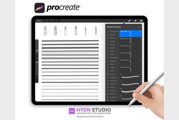 Download Zip Chain Stitch Brush Set for Procreate - Brush set Collection
