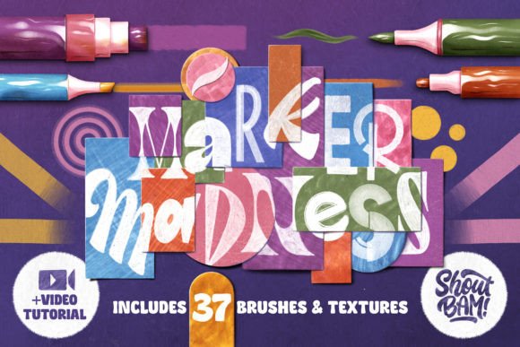 Download Marker Madness Procreate Brush Set - Brush set Collection