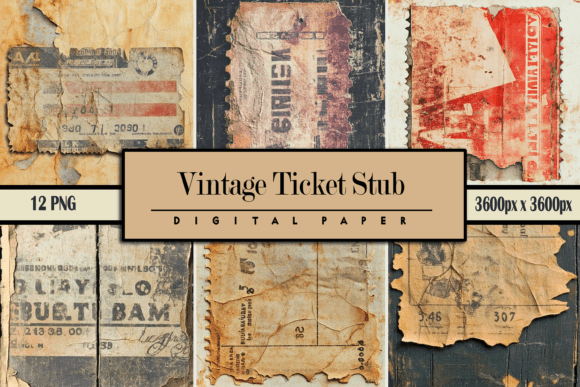 Download Vintage Ticket Stub Grunge Texture - Vintage Collection