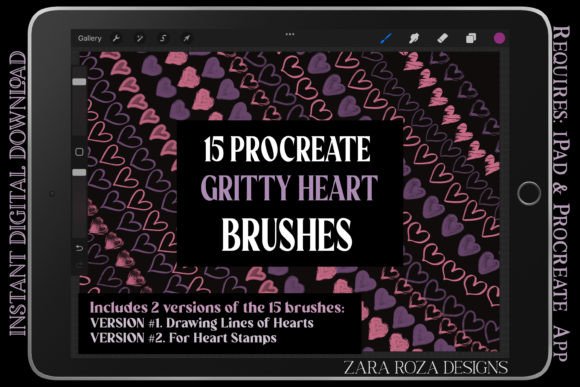 Download Procreate Gritty Heart Brush Set - Brush set Collection