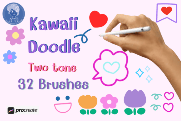 Download Kawaii Doodle Procreate Brush Set - Brush set Collection