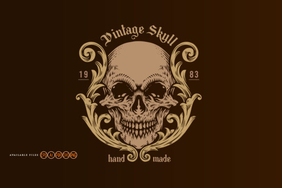 Download Vintage Skull HandDrawn Illustration Svg - Vintage Collection