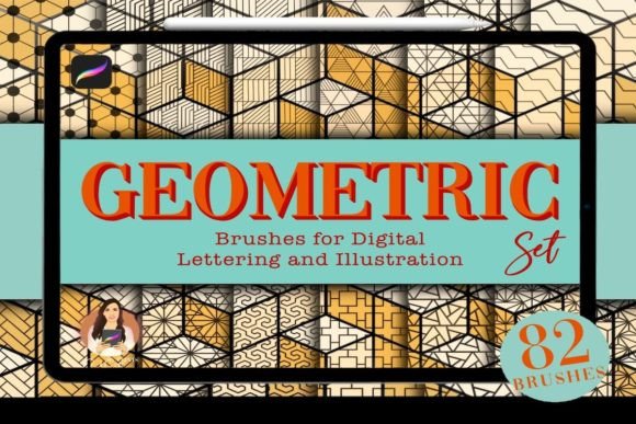 Download 82 Geometric Procreate Brush Set - Brush set Collection