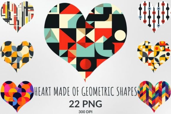 Download Heart Made of Geometric Shapes Love Pack - Geometric shapes Collection