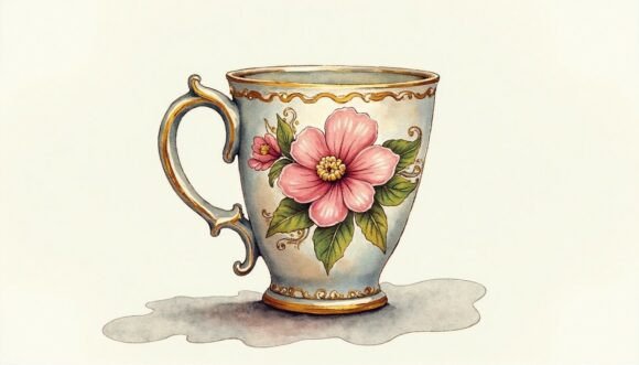 Download Vintage Mug Painted with Art Deco Flair - Vintage Collection