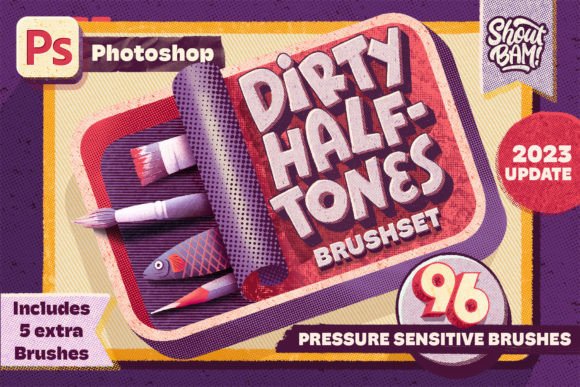 Download Dirty Halftones Photoshop Brush Set - Brush set Collection