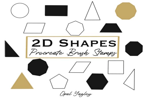 Download 2D Geometric Shapes Procreate Stamps - Geometric shapes Collection