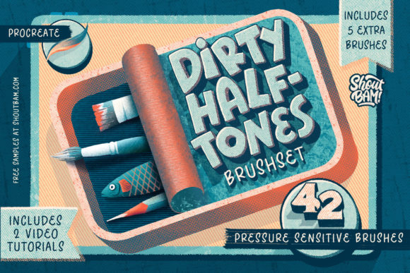 Download Dirty Halftones Brush Set - Brush set Collection