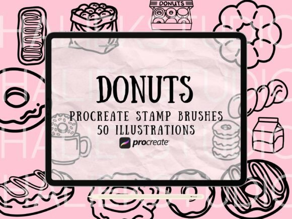 Download Donut Procreate Stamp Brush Set - Brush set Collection