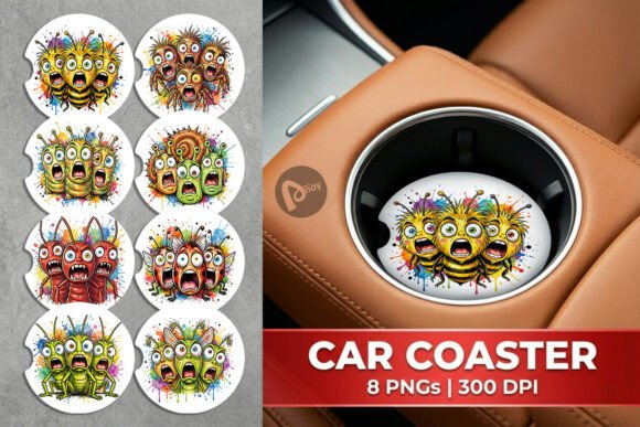 Download Gritty Comic Garden Bug Car Coaster PNG - Premium Resources