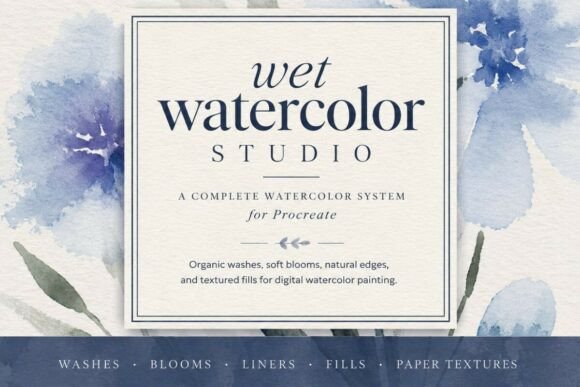 Download Wet Watercolor Procreate Brush Set - Brush set Collection