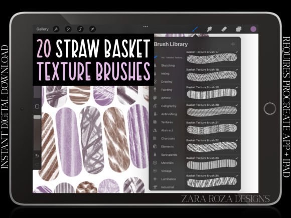Download Woven Basket Procreate Texture Brush Set - Brush set Collection
