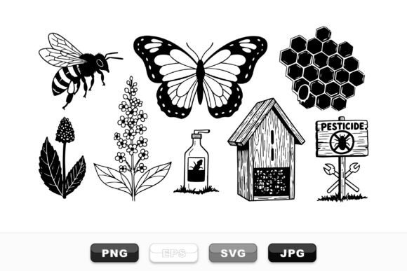 Download Vintage Bee and Nature Clipart Set - Vintage Collection