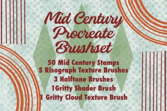 Download Mid-Century Modern Procreate Brush Set - Brush set Collection