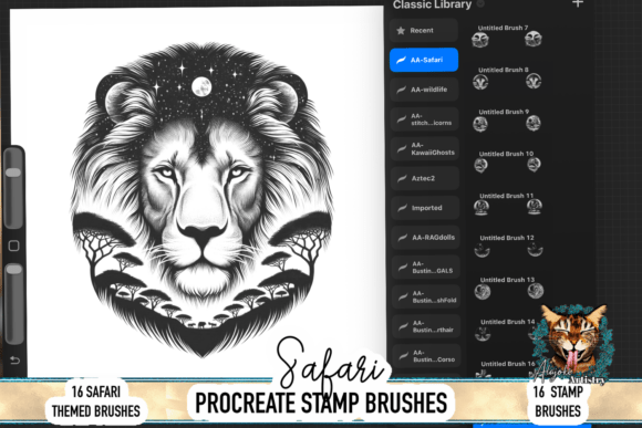 Download Safari Animals Procreate Brush Set - Brush set Collection