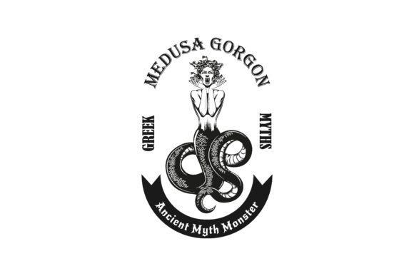 Download Trendy Vintage Badge with Medusa Gorgon - Vintage Collection