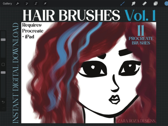 Download Procreate Hair Brush Set Bundle Vol. 1 - Brush set Collection