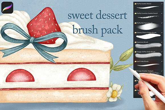 Download Sweet Dessert Procreate Brush Set - Brush set Collection