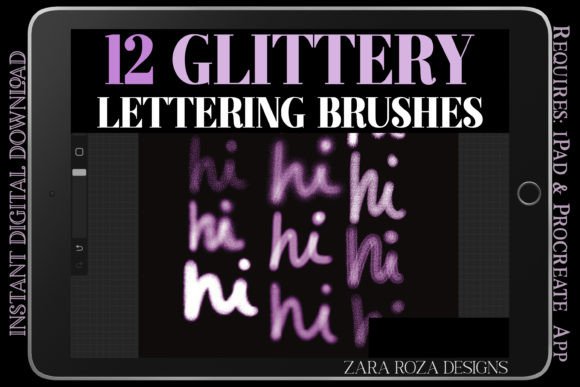 Download Procreate Glittery Lettering Brush Set - Brush set Collection